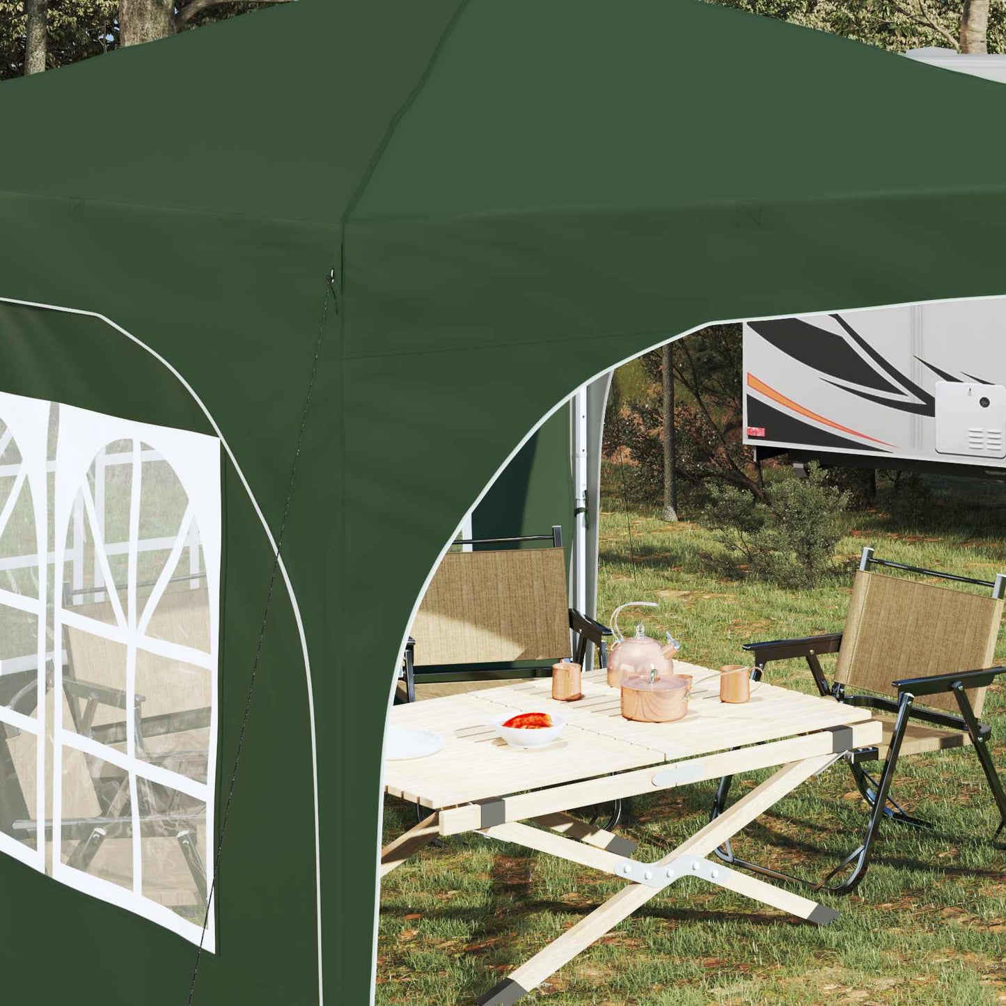 Pop-up Feesttent 290 x 290 x 245 cm Groen