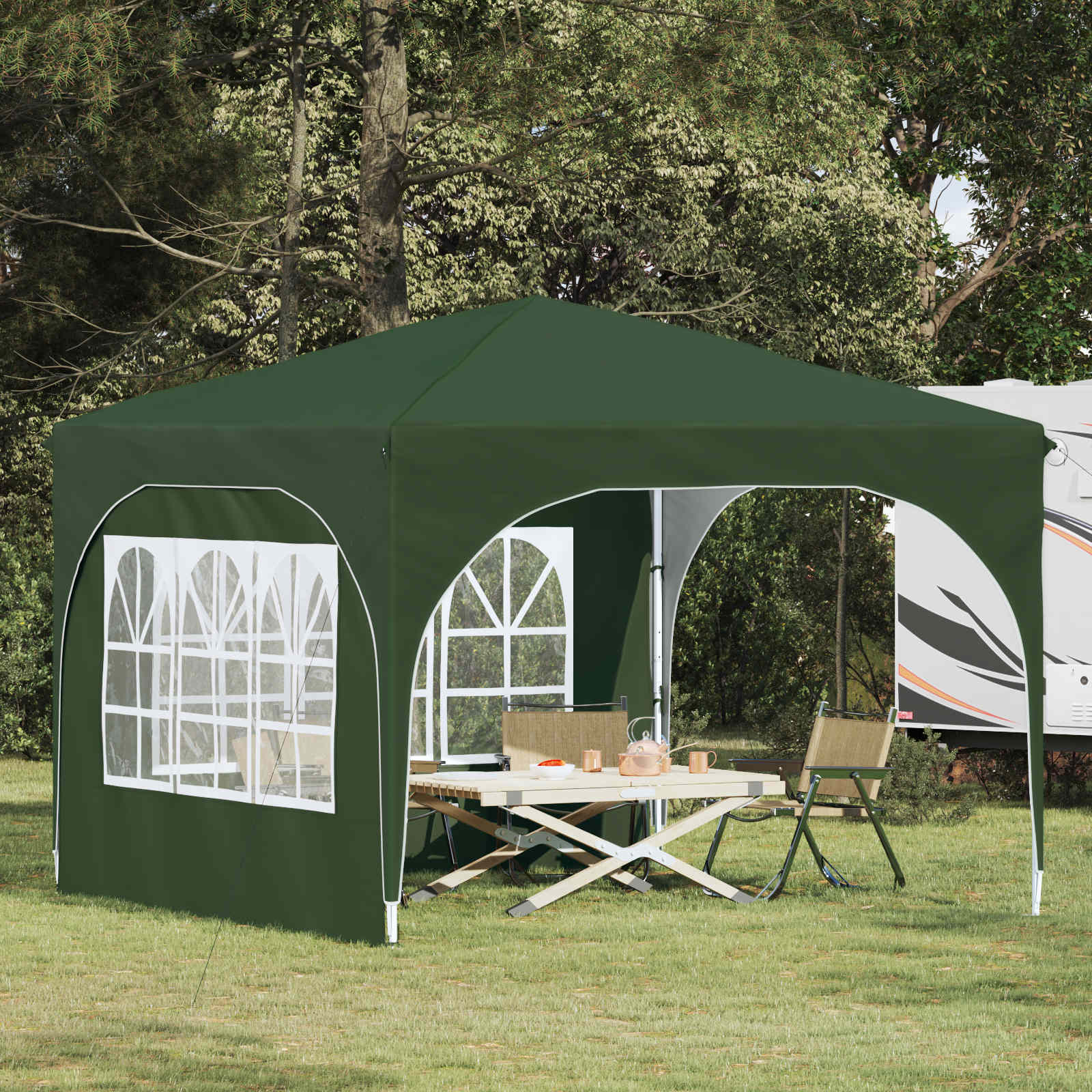 Pop-up Feesttent 290 x 290 x 245 cm Groen