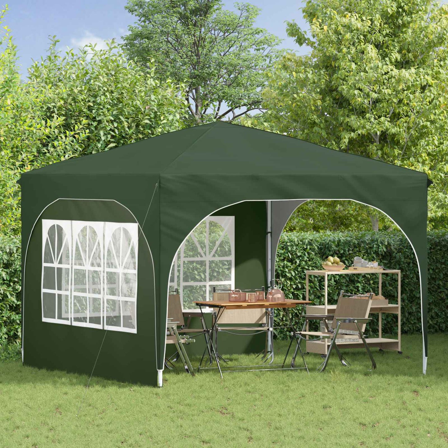 Pop-up Feesttent 290 x 290 x 245 cm Groen