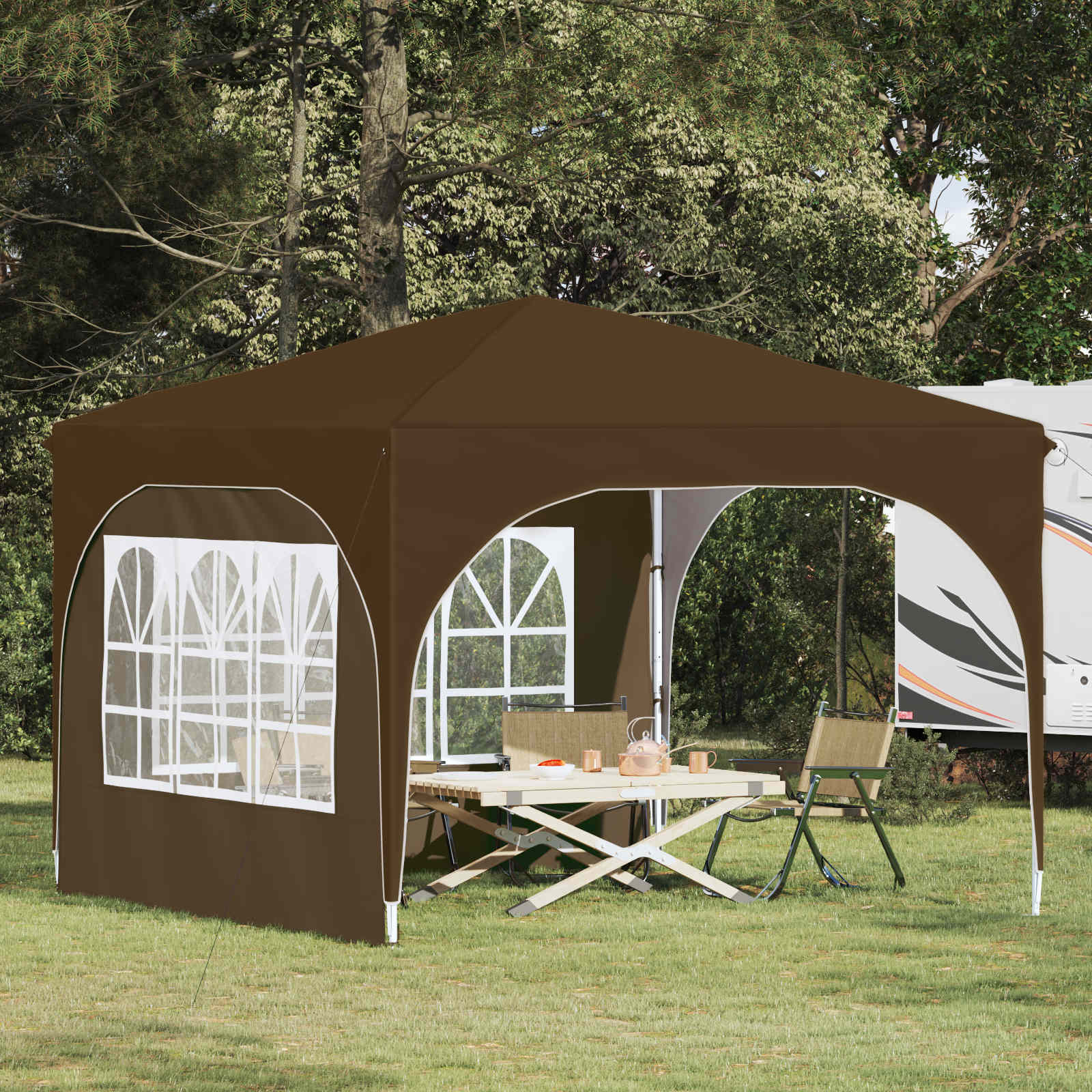 Pop-up Feesttent 290 x 290 x 245 cm Taupe