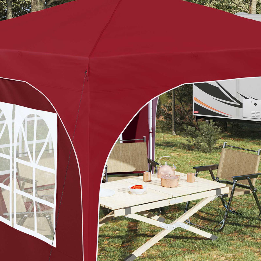 Pop-up Feesttent 290 x 290 x 245 cm Bordeauxrood