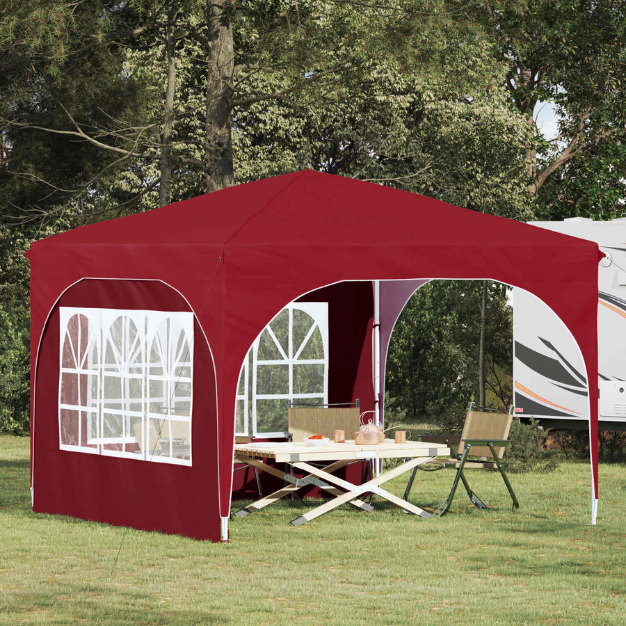 Pop-up Feesttent 290 x 290 x 245 cm Bordeauxrood