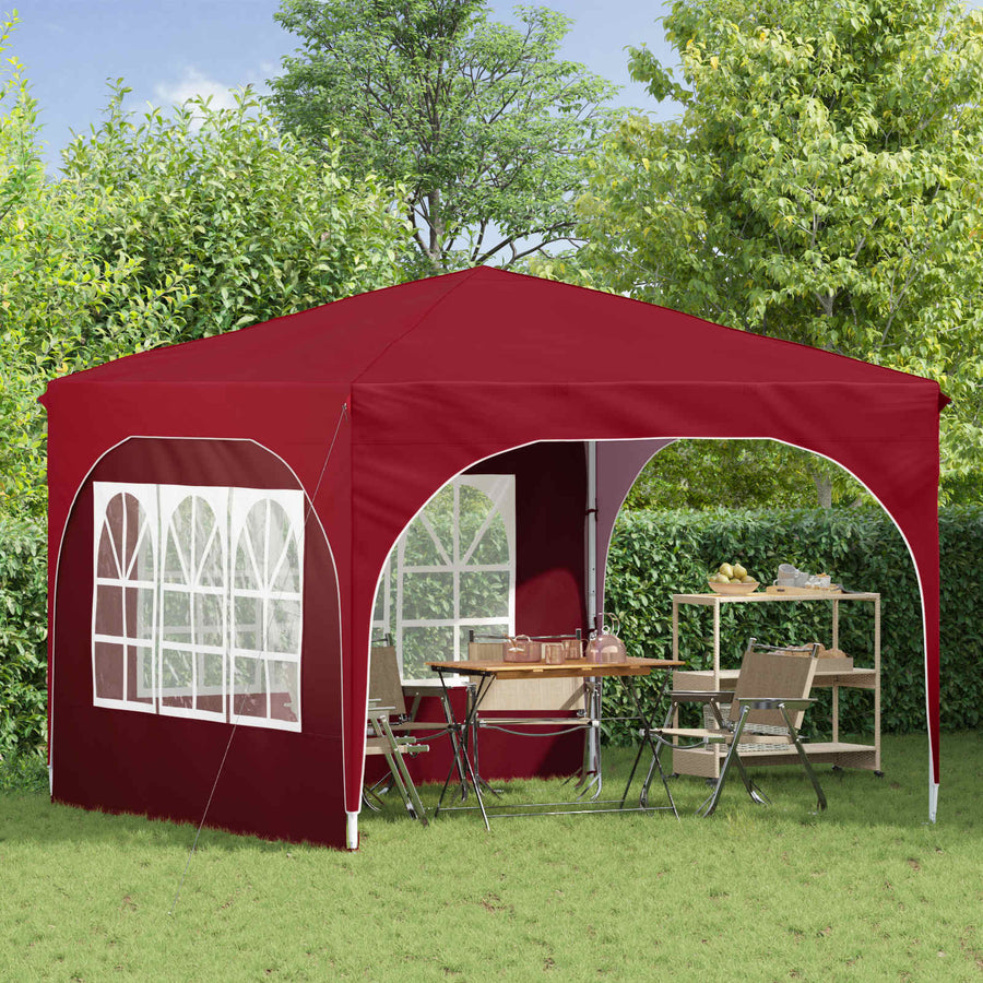Pop-up Feesttent 290 x 290 x 245 cm Bordeauxrood