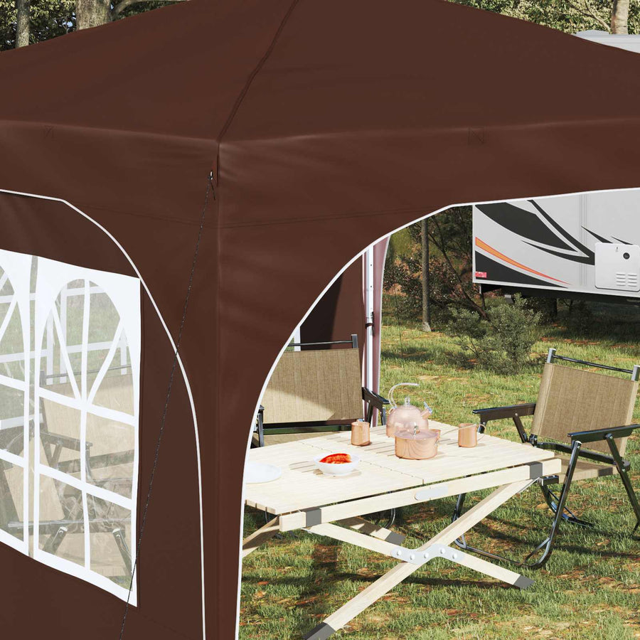 Pop-up Feesttent 290 x 290 x 245 cm Bruin