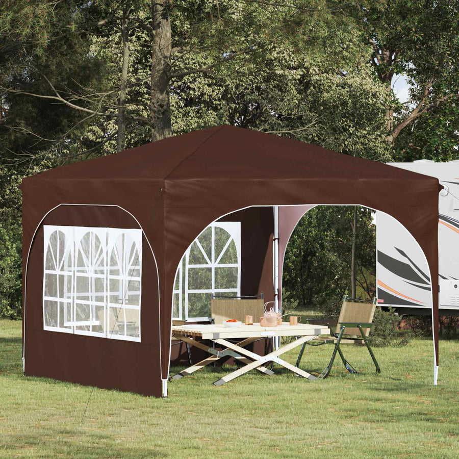 Pop-up Feesttent 290 x 290 x 245 cm Bruin