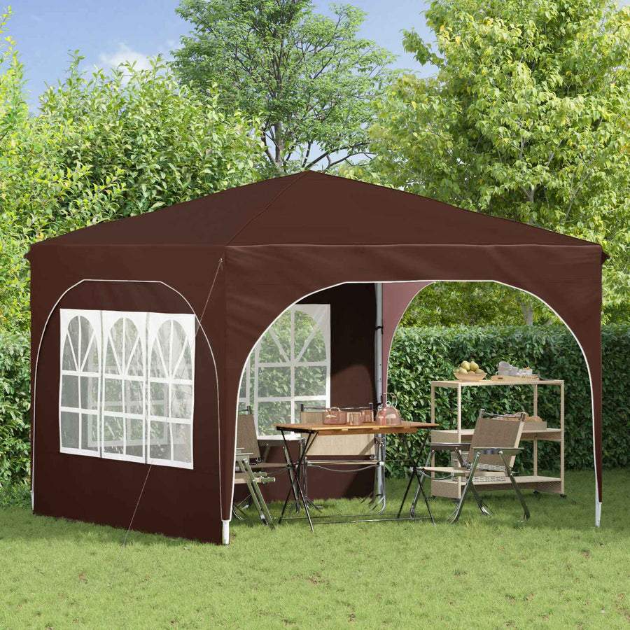 Pop-up Feesttent 290 x 290 x 245 cm Bruin