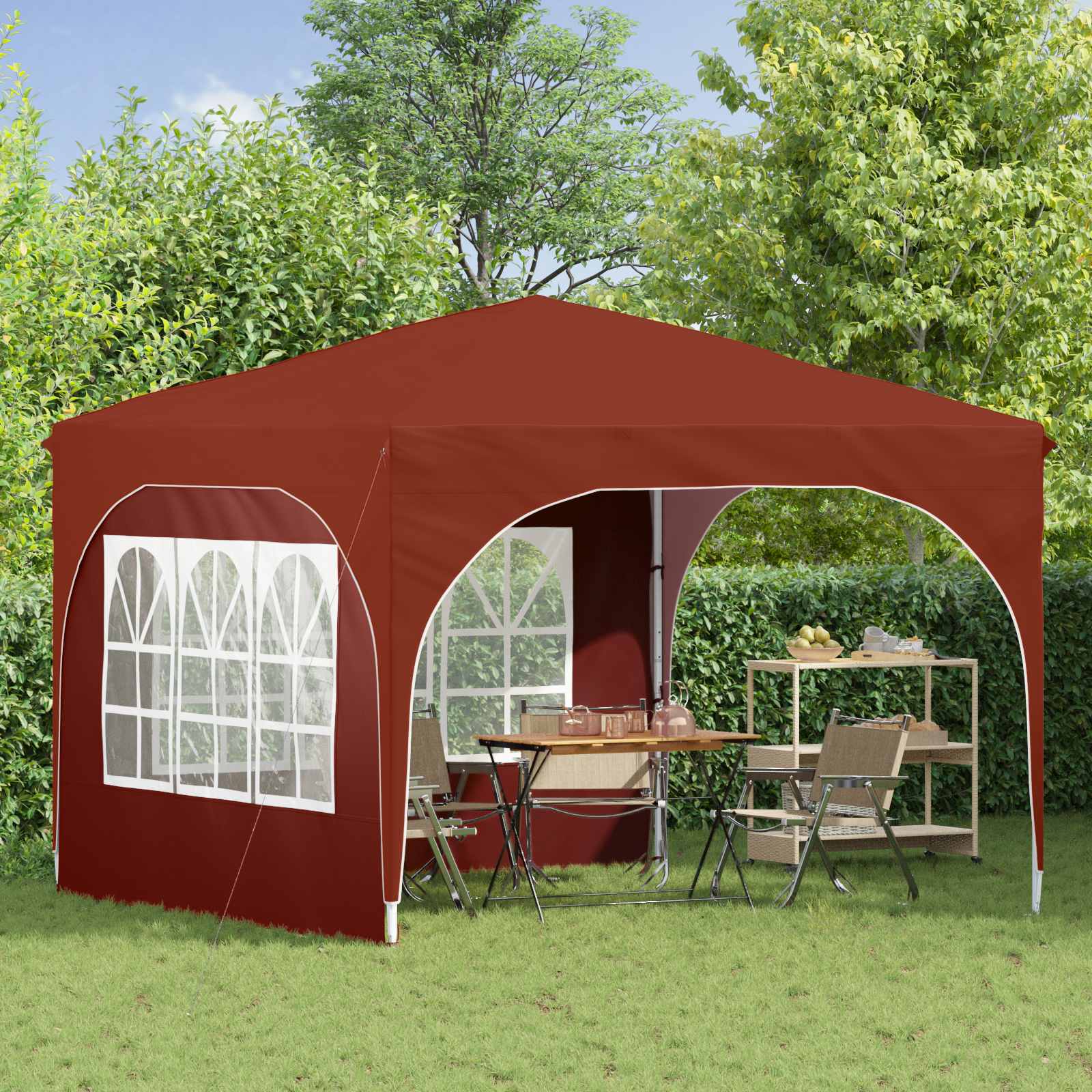 Pop-up Feesttent 290 x 290 x 245 cm Terracotta
