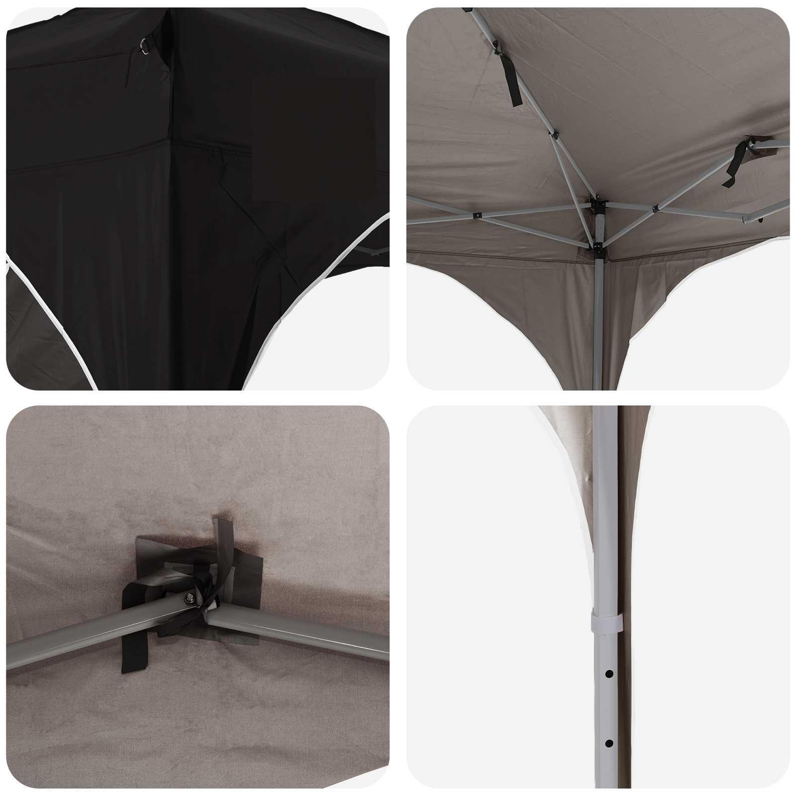 Pop-up Feesttent 290 x 290 x 245 cm Zwart