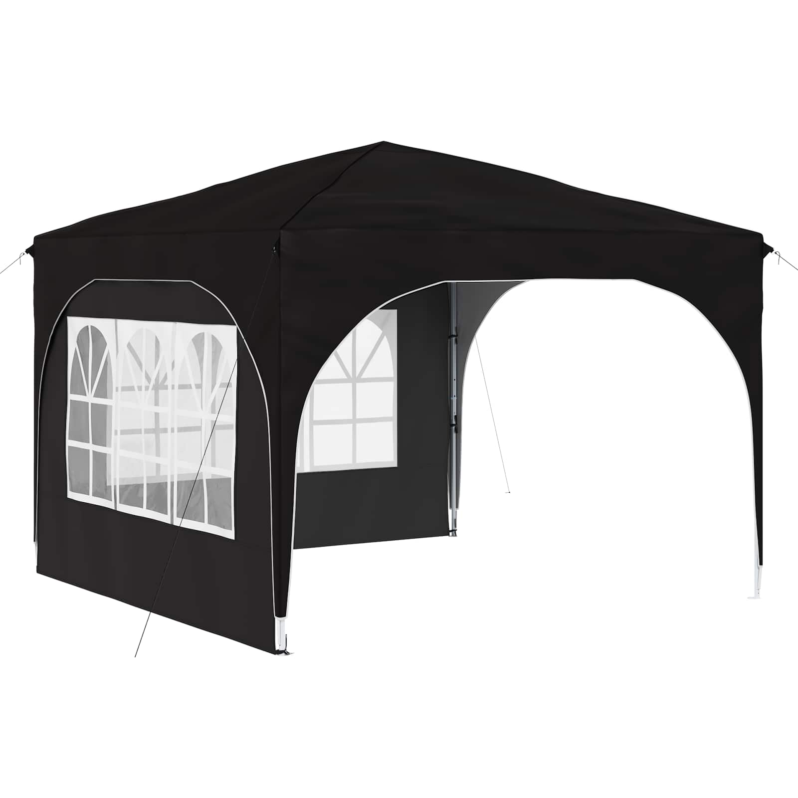 Pop-up Feesttent 290 x 290 x 245 cm Zwart