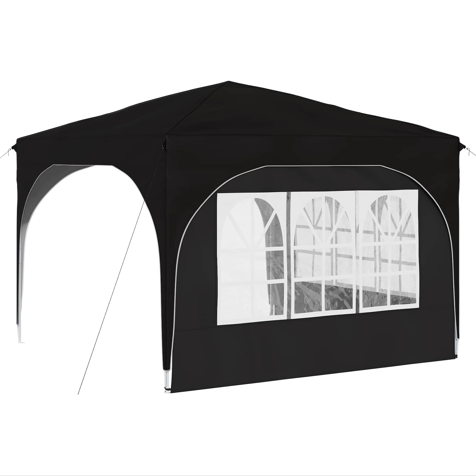 Pop-up Feesttent 290 x 290 x 245 cm Zwart