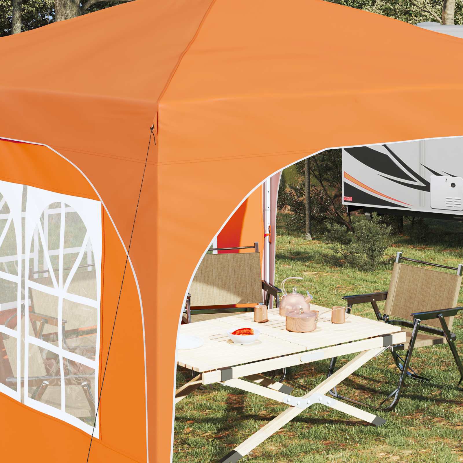 Pop-up Feesttent 290 x 290 x 245 cm Oranje