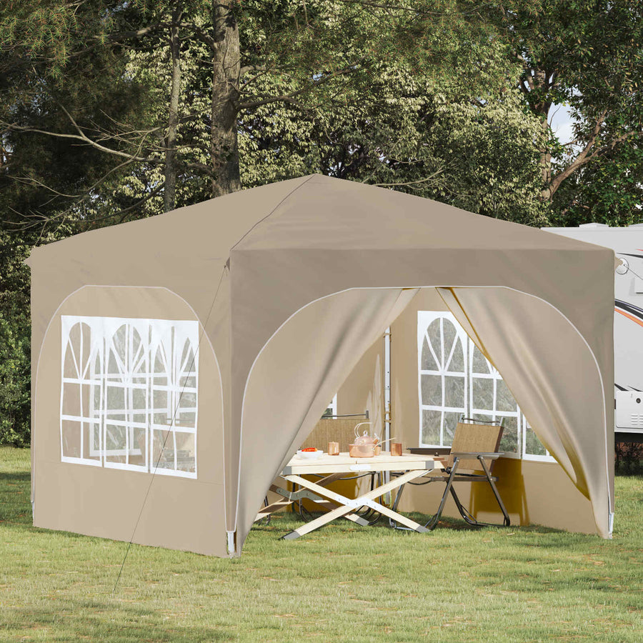 Pop-up Feesttent 290 x 290 x 245 cm Crèmekleurig