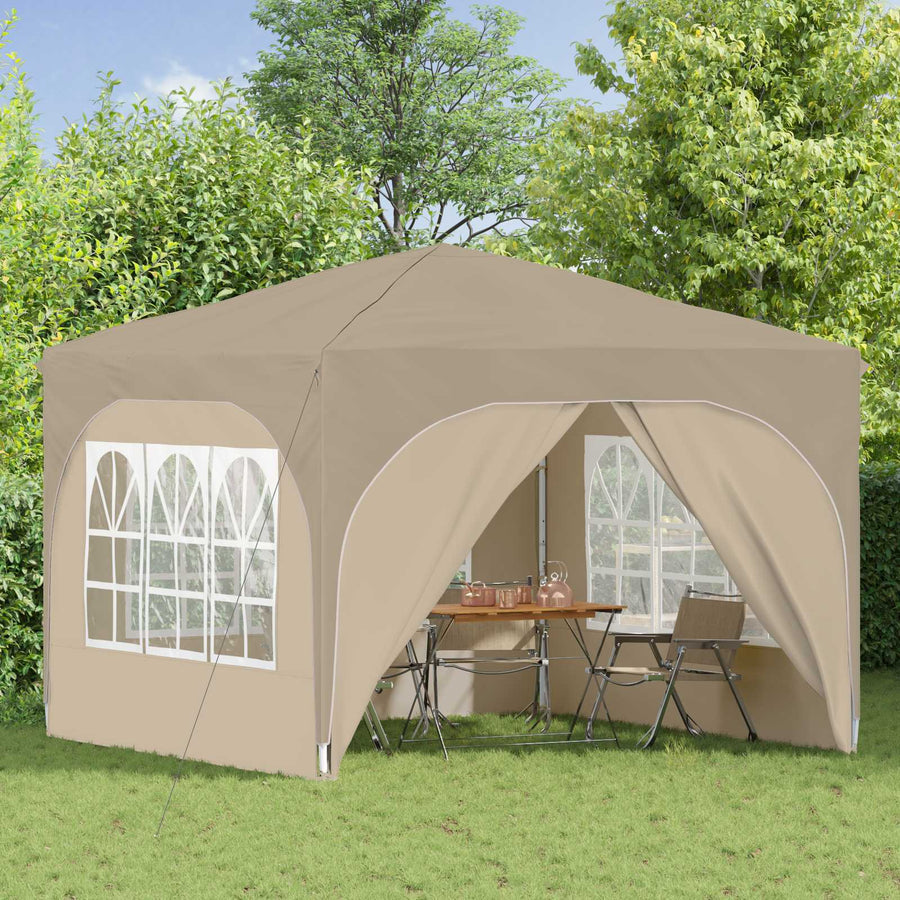 Pop-up Feesttent 290 x 290 x 245 cm Crèmekleurig