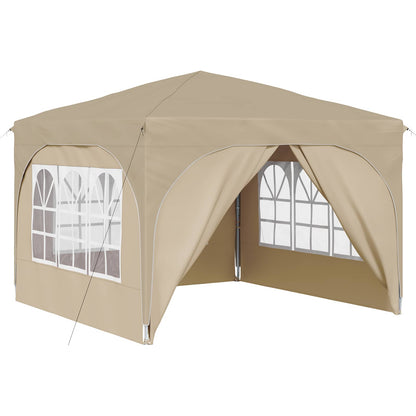 Pop-up Feesttent 290 x 290 x 245 cm Crèmekleurig