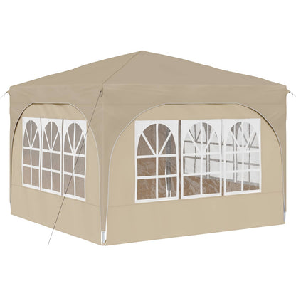 Pop-up Feesttent 290 x 290 x 245 cm Crèmekleurig