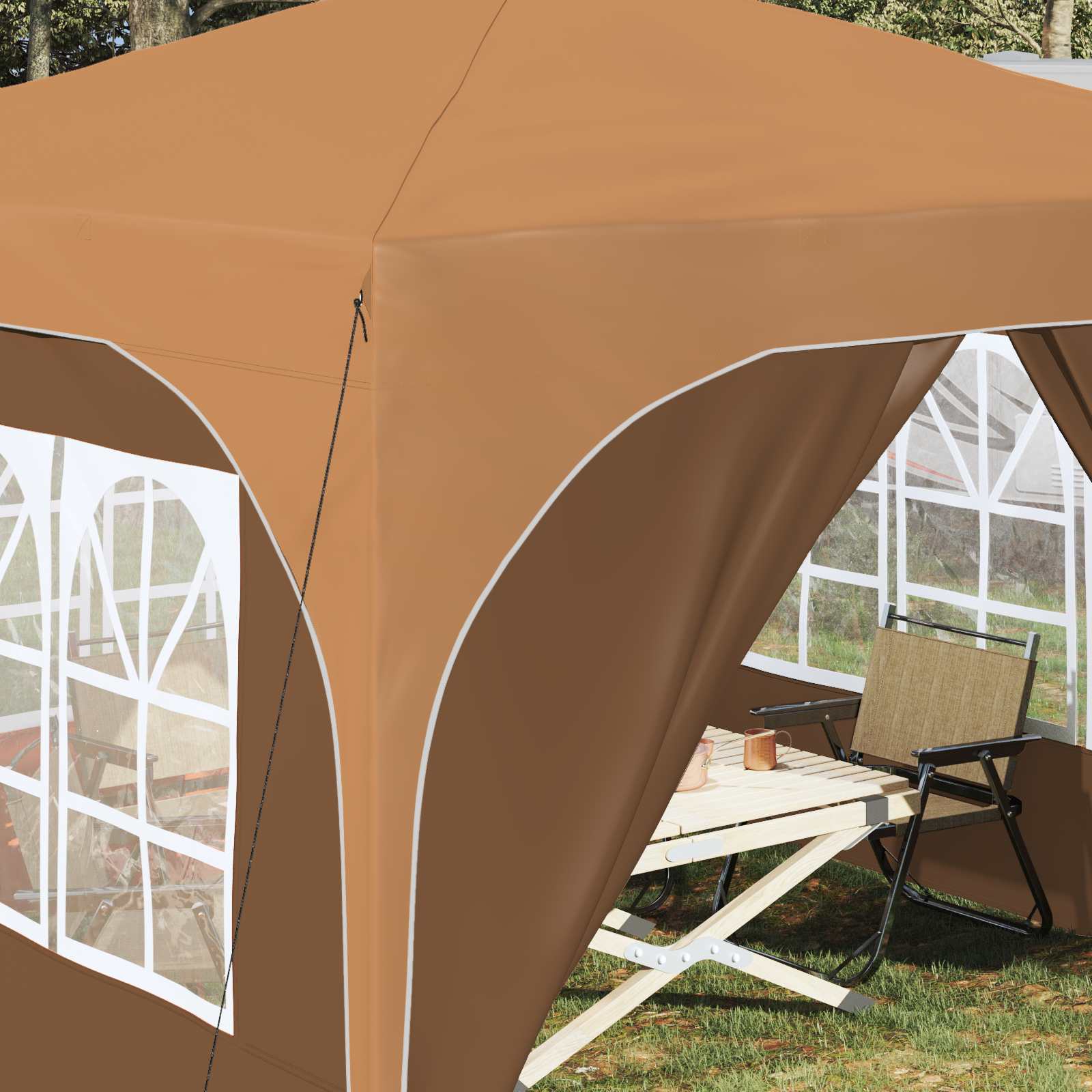 Pop-up Feesttent 290 x 290 x 245 cm Beige