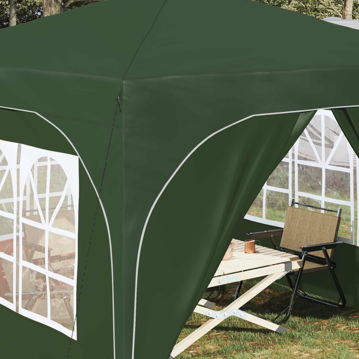 Pop-up Feesttent 290 x 290 x 245 cm Groen