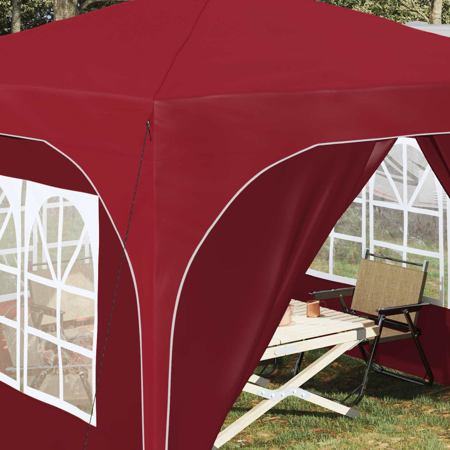 Pop-up Feesttent 290 x 290 x 245 cm Bordeauxrood