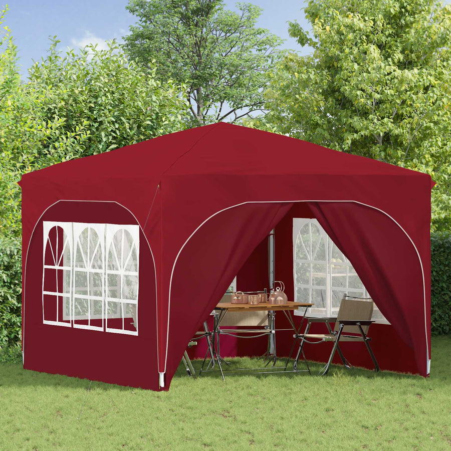 Pop-up Feesttent 290 x 290 x 245 cm Bordeauxrood