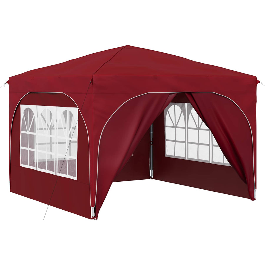 Pop-up Feesttent 290 x 290 x 245 cm Bordeauxrood