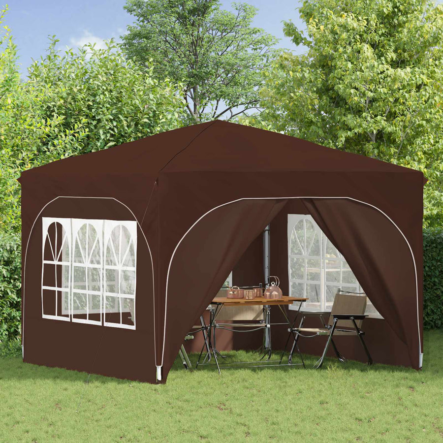 Pop-up Feesttent 290 x 290 x 245 cm Bruin