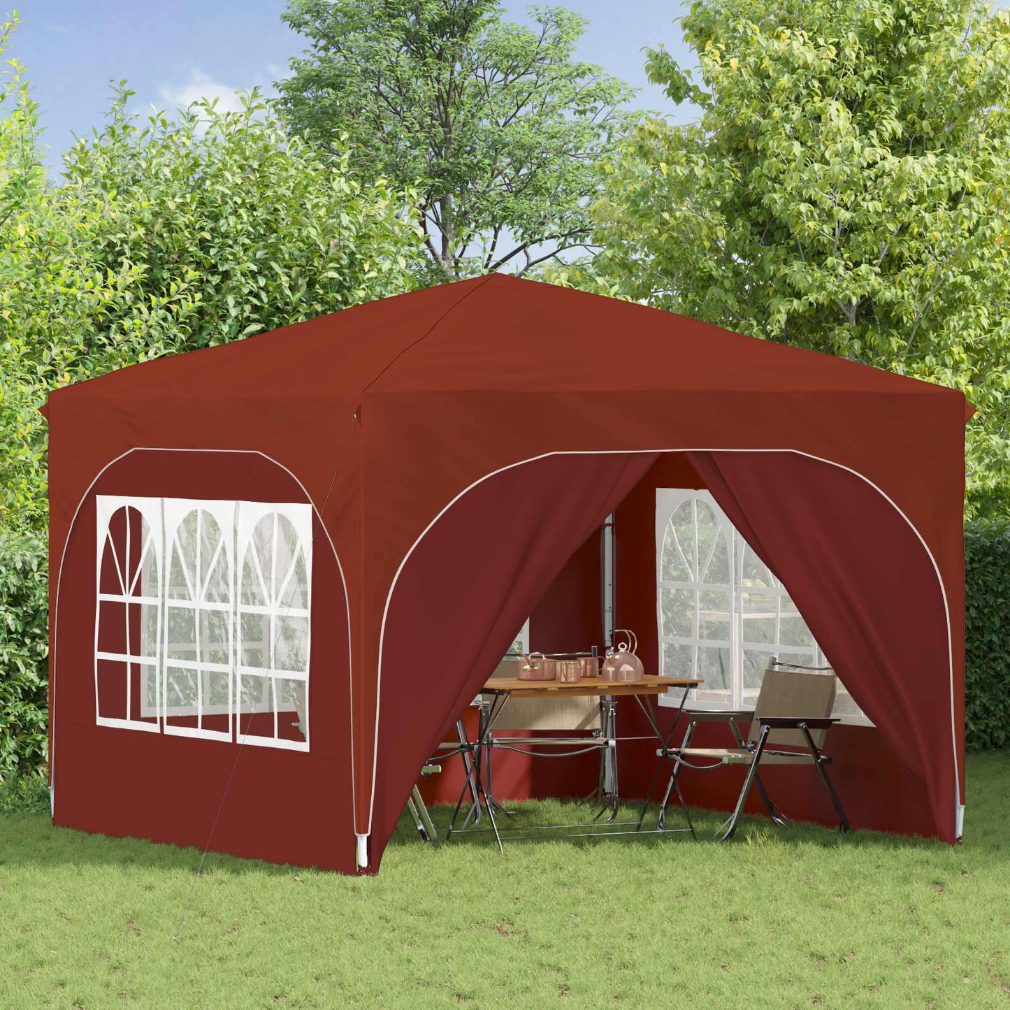 Pop-up Feesttent 290 x 290 x 245 cm Terracotta