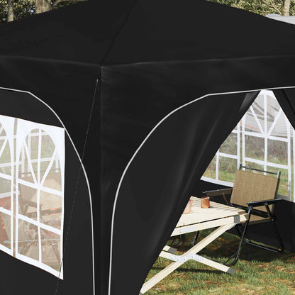 Pop-up Feesttent 290 x 290 x 245 cm Zwart