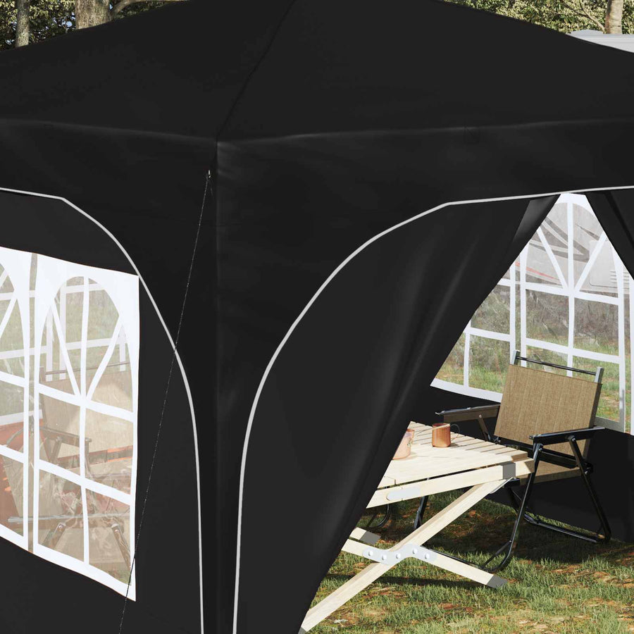 Pop-up Feesttent 290 x 290 x 245 cm Zwart