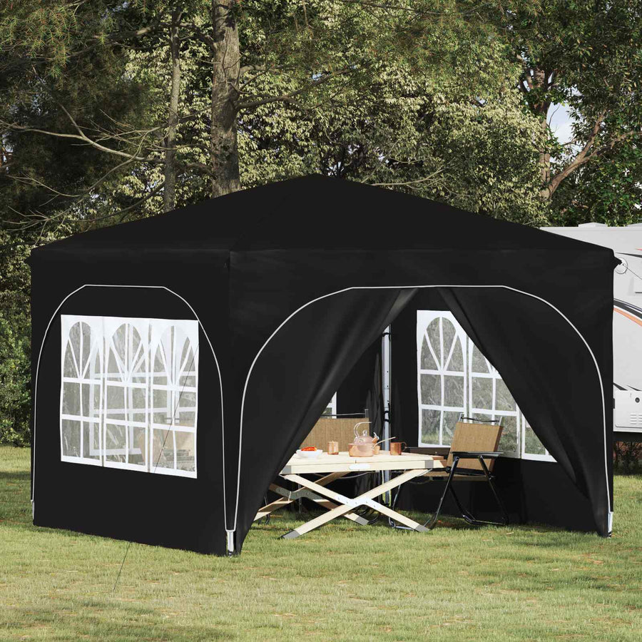 Pop-up Feesttent 290 x 290 x 245 cm Zwart