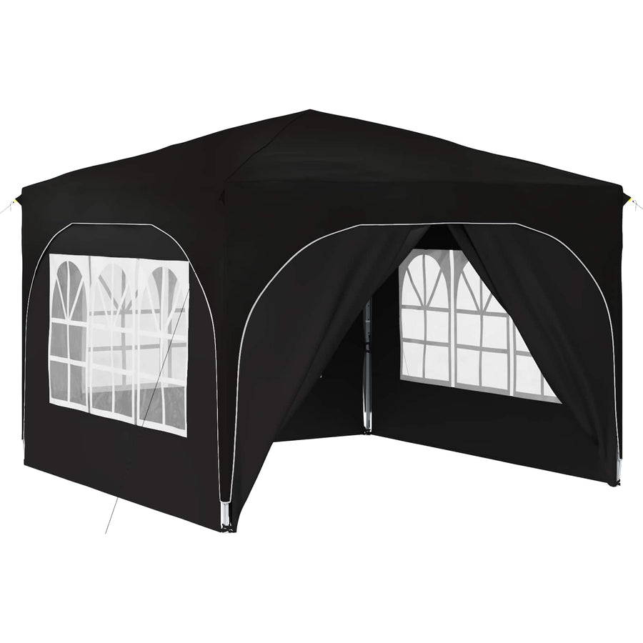 Pop-up Feesttent 290 x 290 x 245 cm Zwart