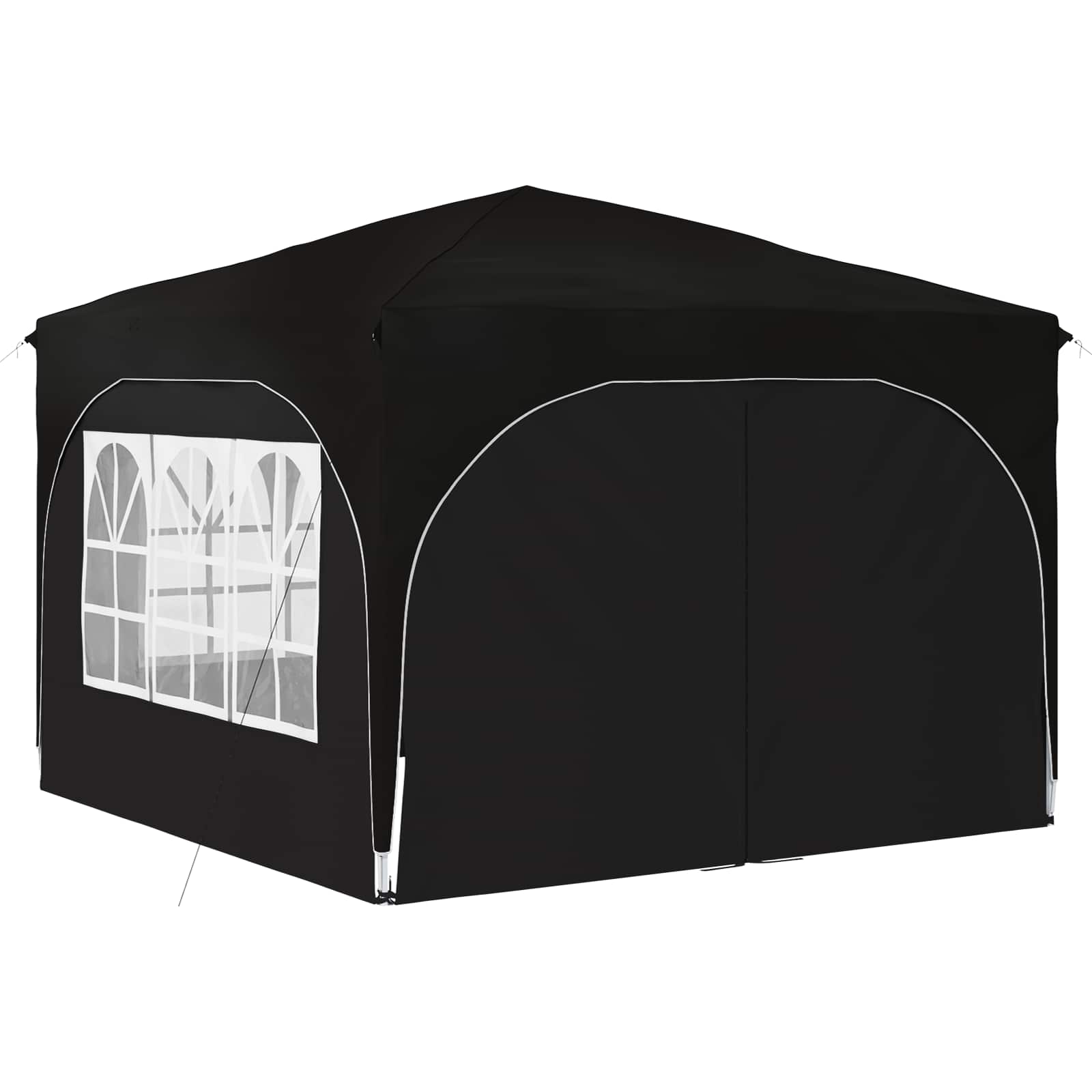 Pop-up Feesttent 290 x 290 x 245 cm Zwart