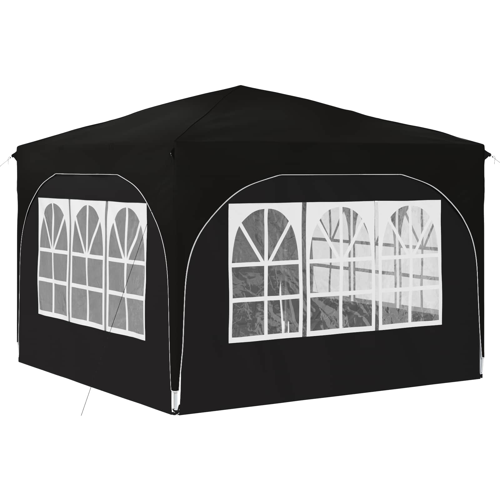 Pop-up Feesttent 290 x 290 x 245 cm Zwart