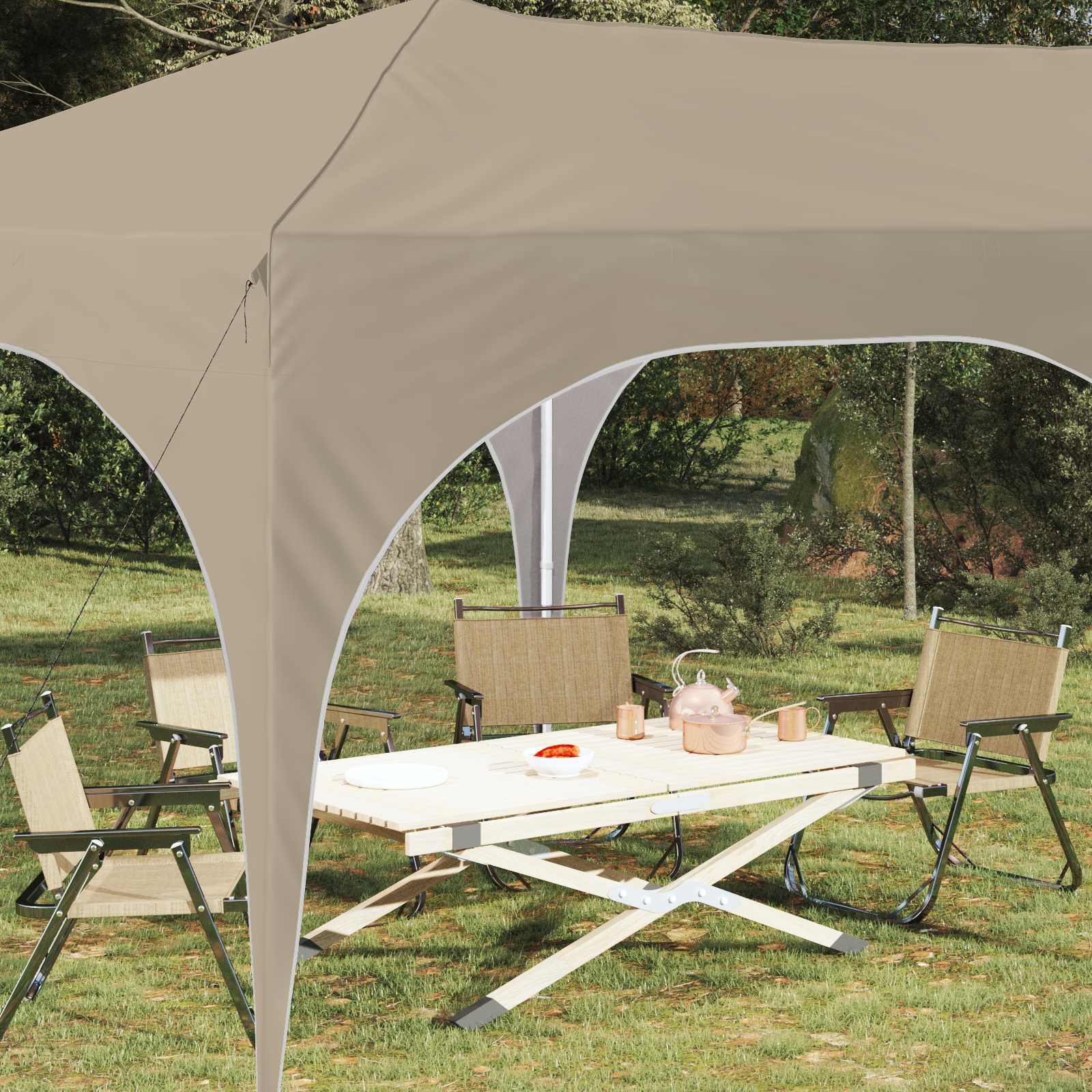 Pop-up Feesttent Crème 575 x 288 x 245 cm Oxford Stof