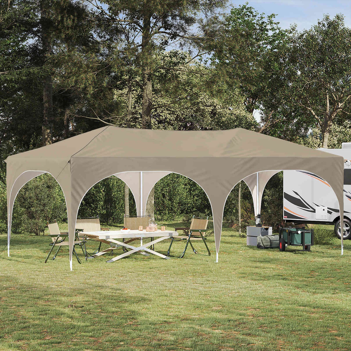 Pop-up Feesttent Crème 575 x 288 x 245 cm Oxford Stof