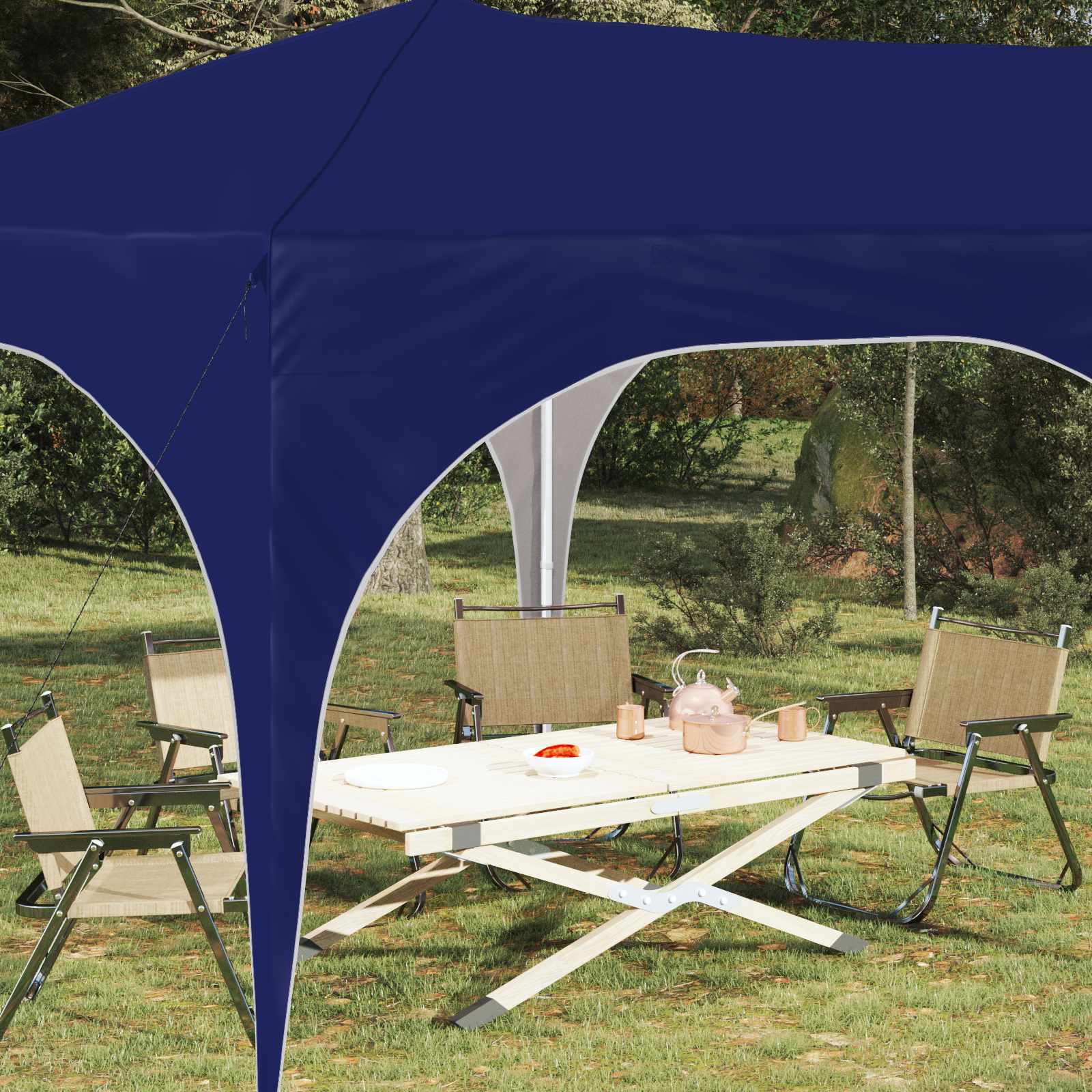 Pop-up Feesttent Blauw 575 x 288 x 245 cm Oxford Stof