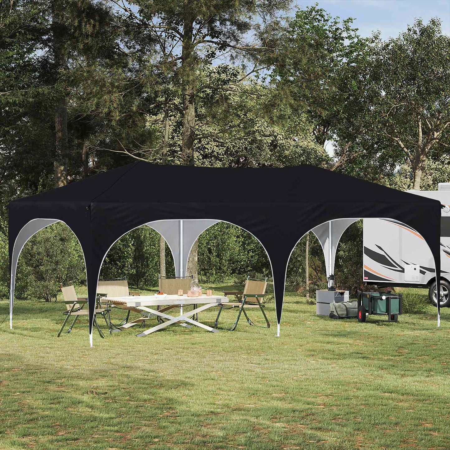 Pop-up Feesttent Antraciet 575 x 288 x 245 cm Oxford Stof