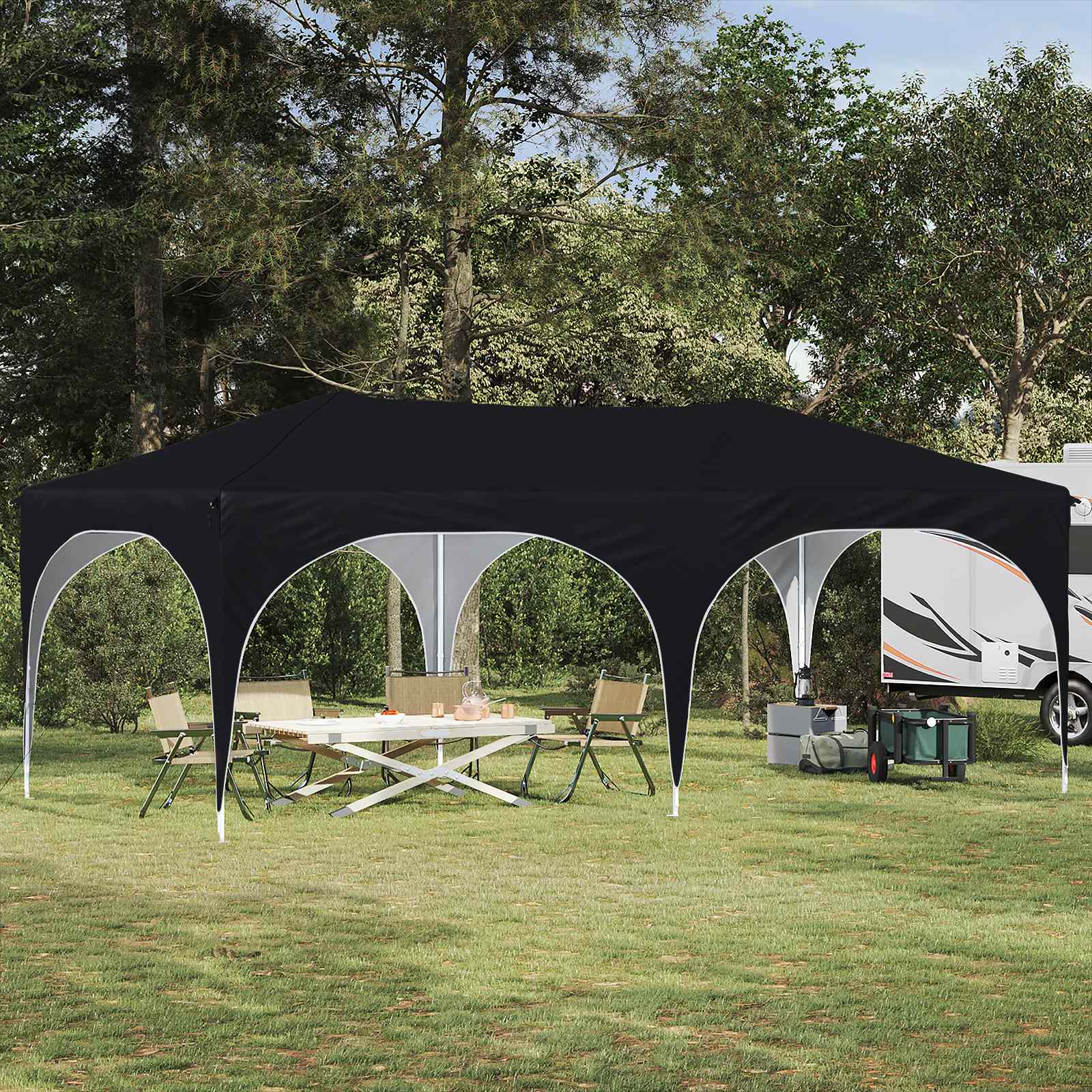 Pop-up Feesttent Antraciet 575 x 288 x 245 cm Oxford Stof