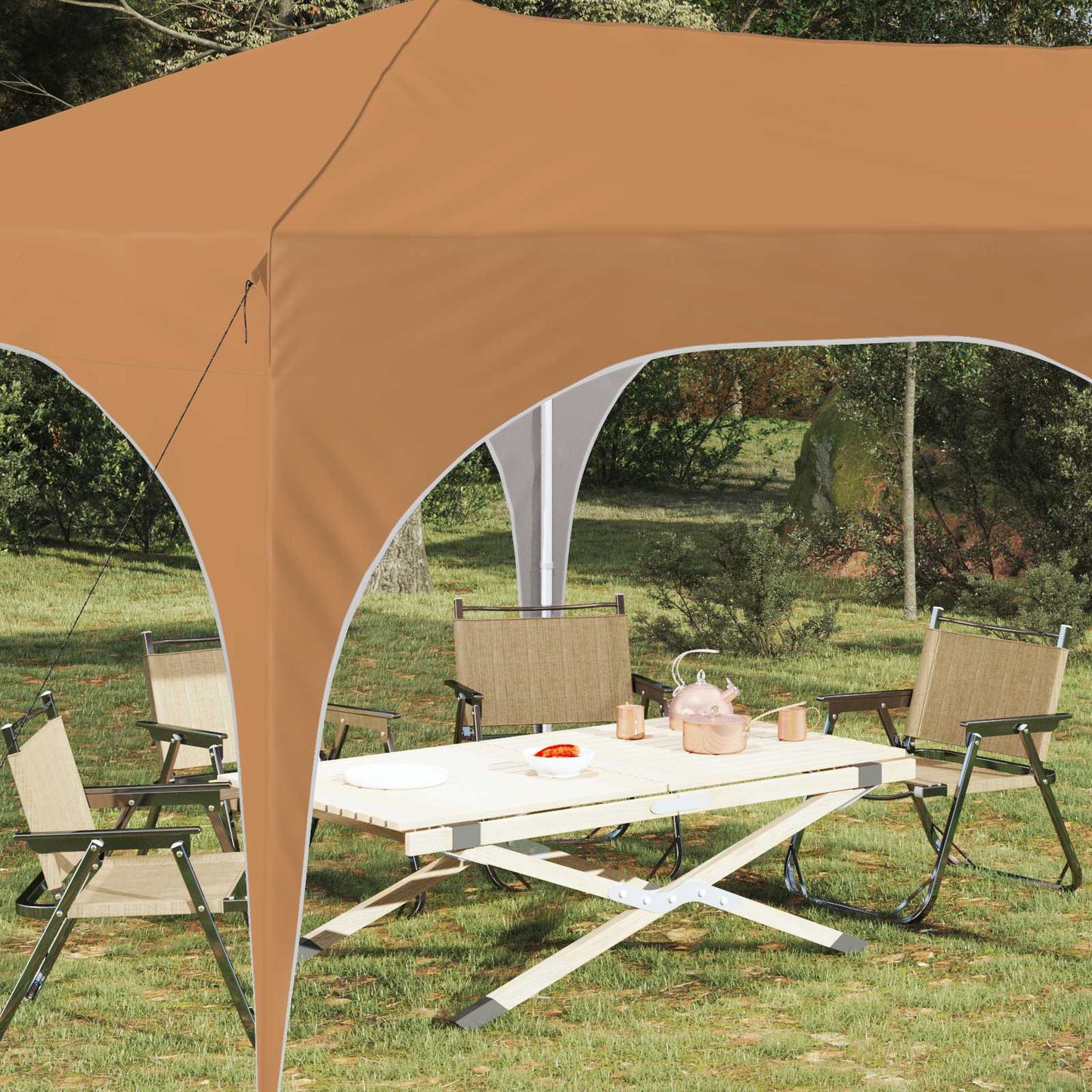 Pop-up Feesttent Beige 575 x 288 x 245 cm Oxford Stof