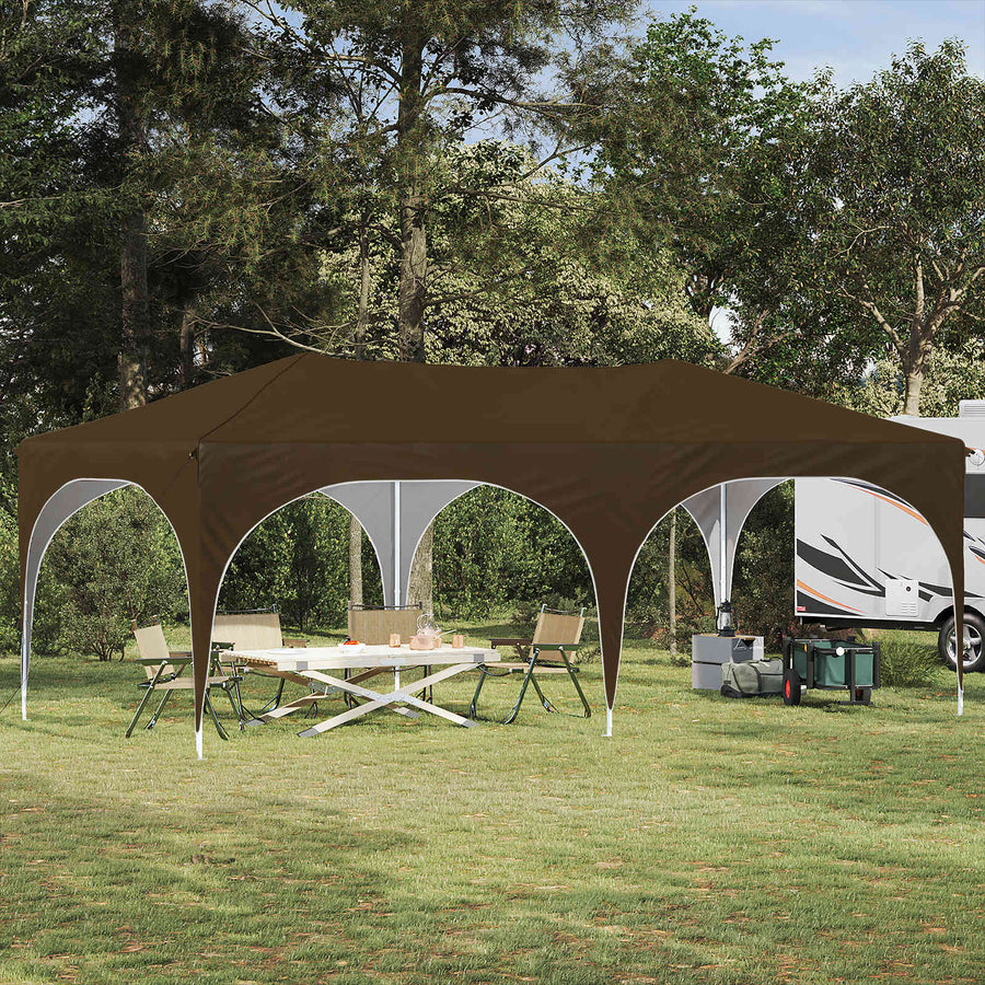 Pop-up Feesttent Taupe 575 x 288 x 245 cm Oxford Stof