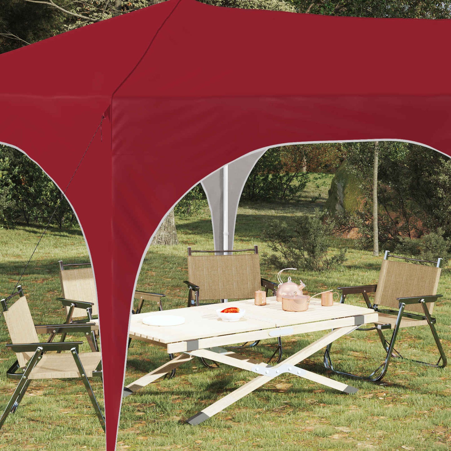 Pop-up Feesttent Bordeauxrood 575 x 288 x 245 cm Oxford Stof