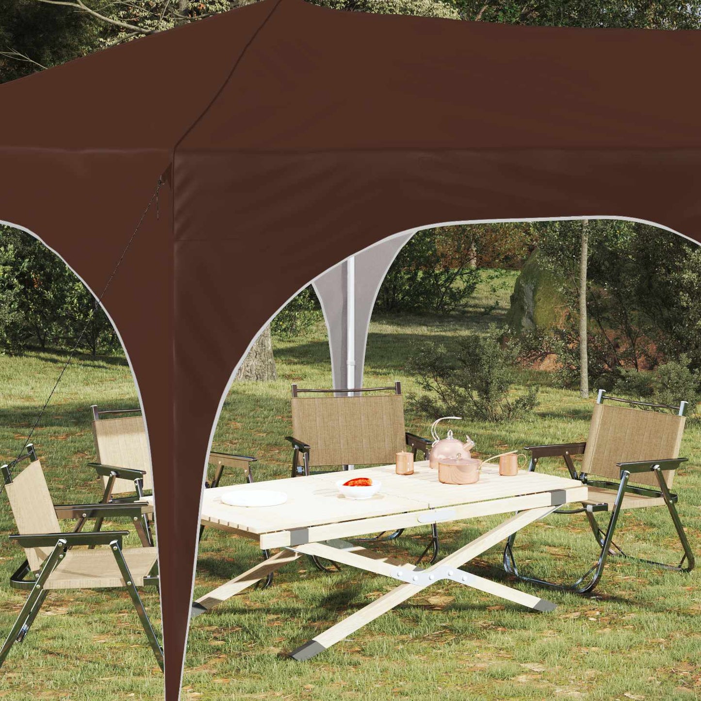 Pop-up Feesttent Bruin 575 x 288 x 245 cm Oxford Stof