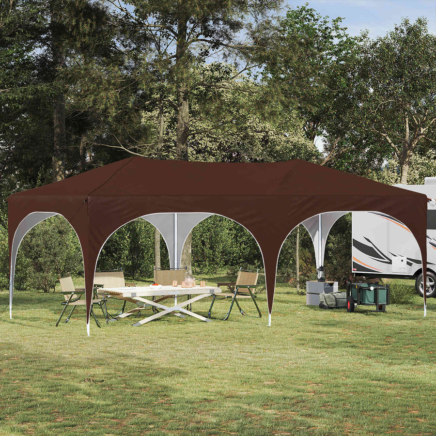 Pop-up Feesttent Bruin 575 x 288 x 245 cm Oxford Stof