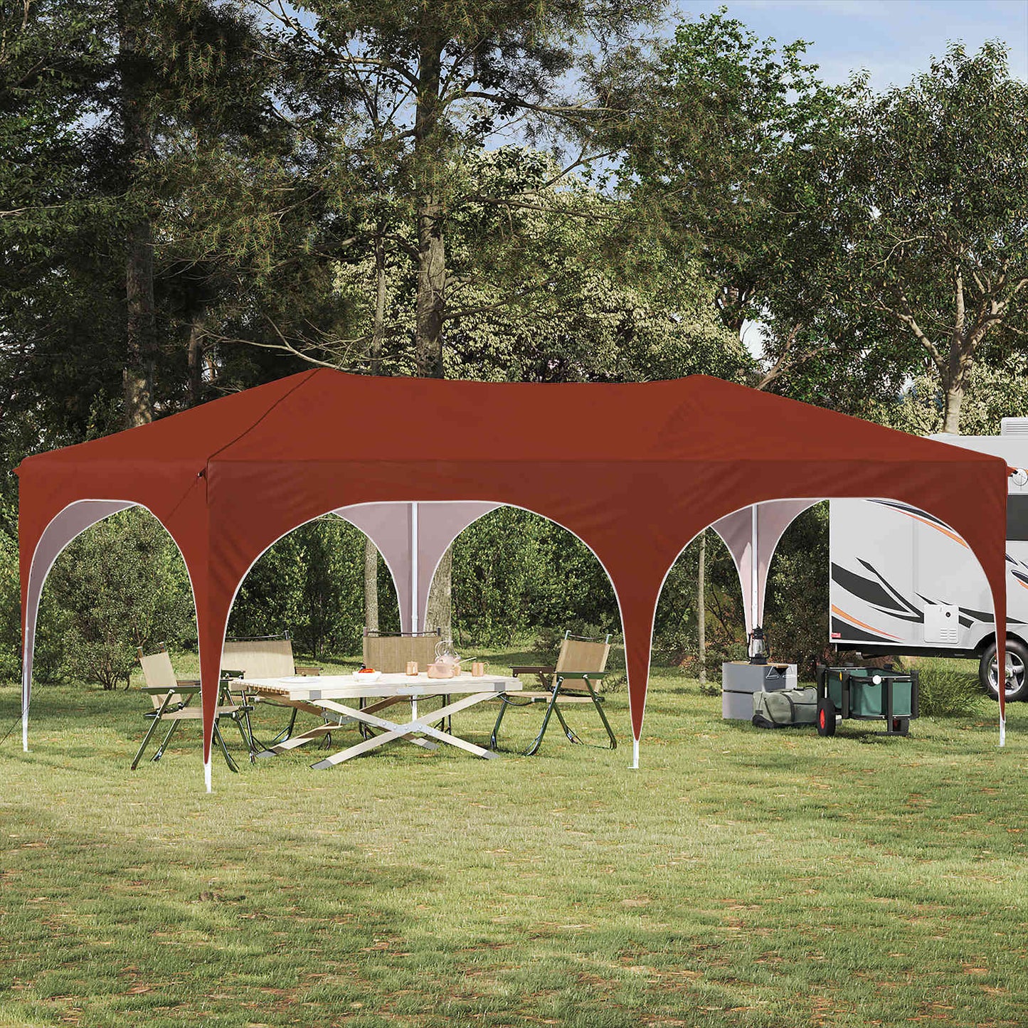 Pop-up Feesttent Terracotta 575 x 288 x 245 cm Oxford Stof