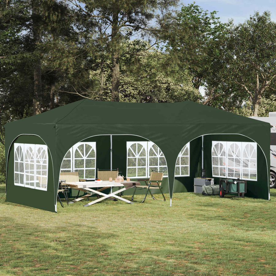 Pop-up Feesttent Groen 575 x 288 x 245 cm Oxford Stof