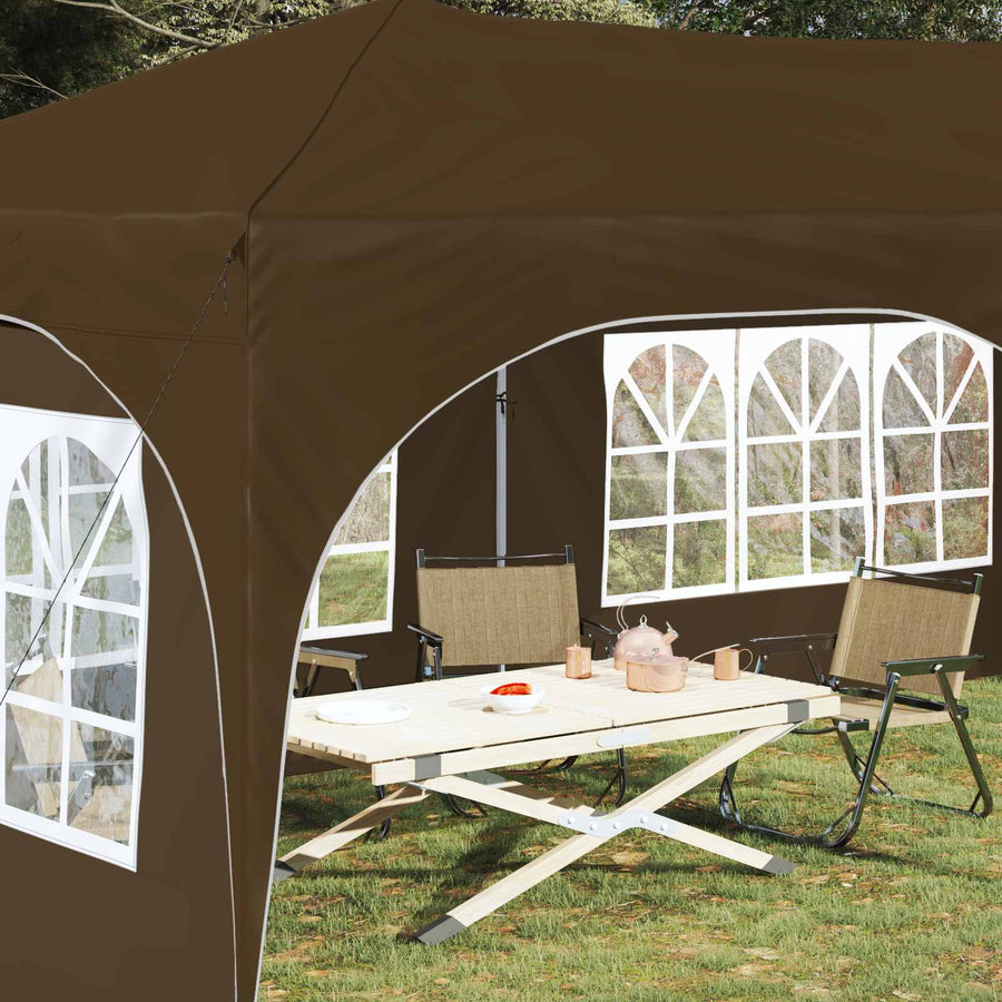 Pop-up Feesttent Taupe 575 x 288 x 245 cm Oxford Stof