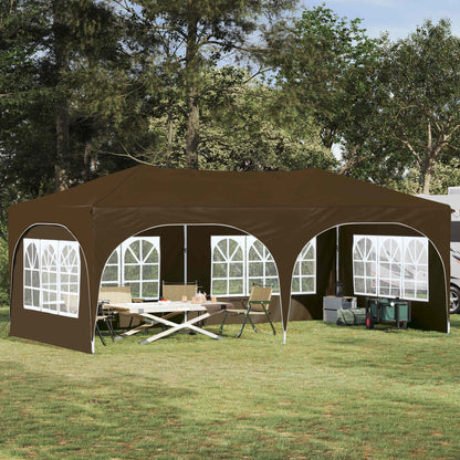 Pop-up Feesttent Taupe 575 x 288 x 245 cm Oxford Stof