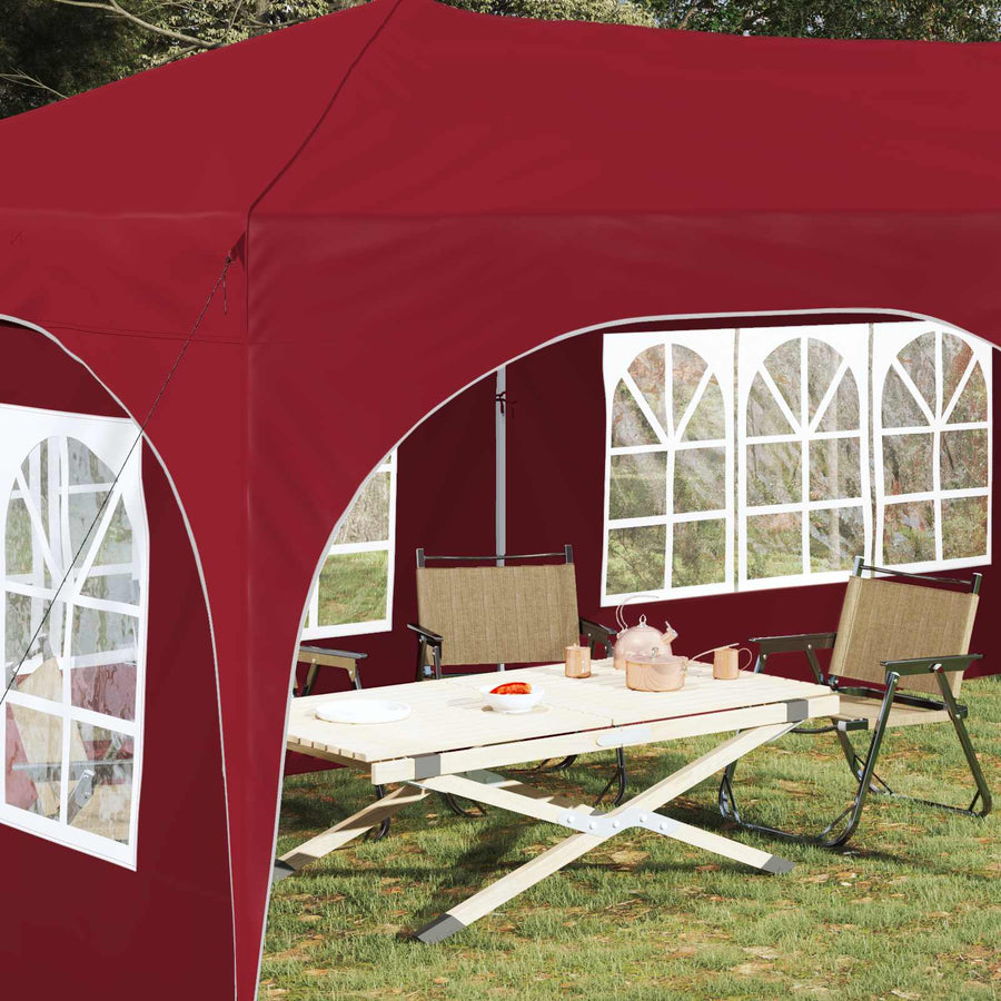 Pop-up Feesttent Bordeauxrood 575 x 288 x 245 cm Oxford Stof