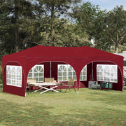 Partytent 575x288x245 cm Oxford stof bordeauxrood