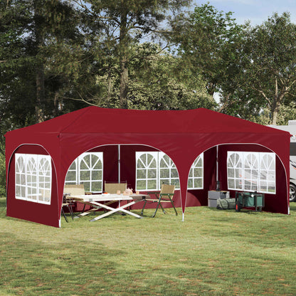 Pop-up Feesttent Bordeauxrood 575 x 288 x 245 cm Oxford Stof