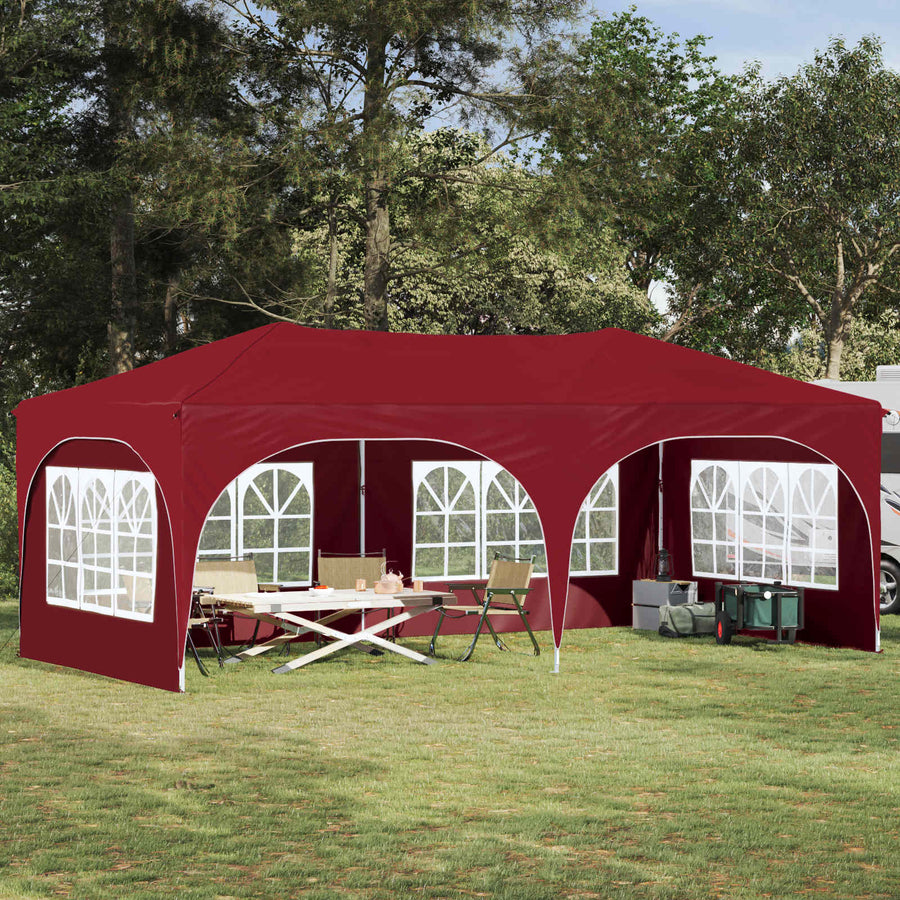 Pop-up Feesttent Bordeauxrood 575 x 288 x 245 cm Oxford Stof